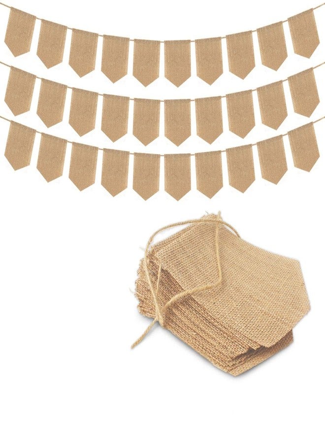 Lify Burlap Banner V Shaped Perfect DIY Party Decoration for a Wedding, Birthday, and Baby Shower (Brown) 48 - Image 1